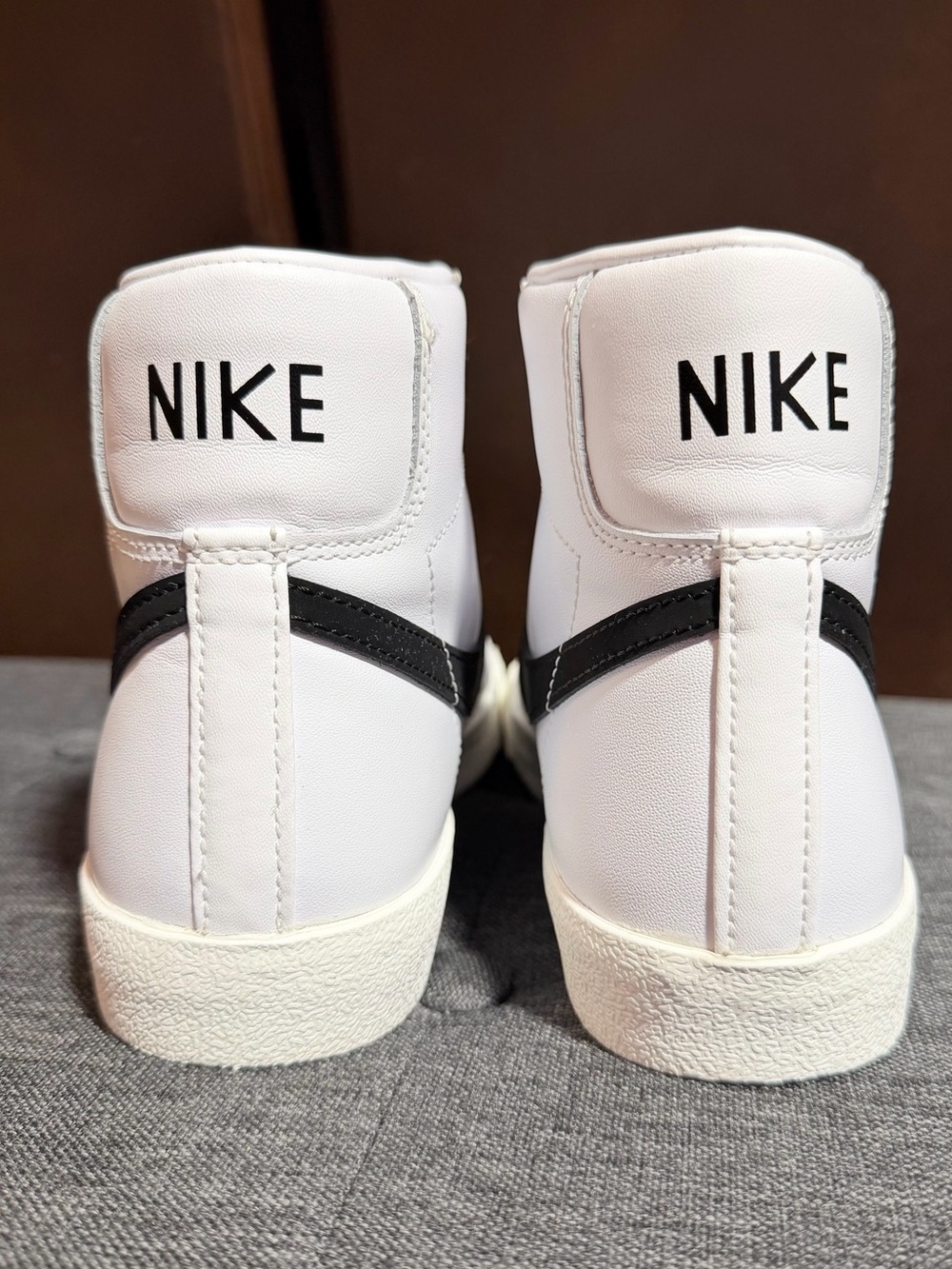 Nike Blazer Mid '77 Vintage White Black Leather Sneakers [Size 8] - Picture 3 of 9